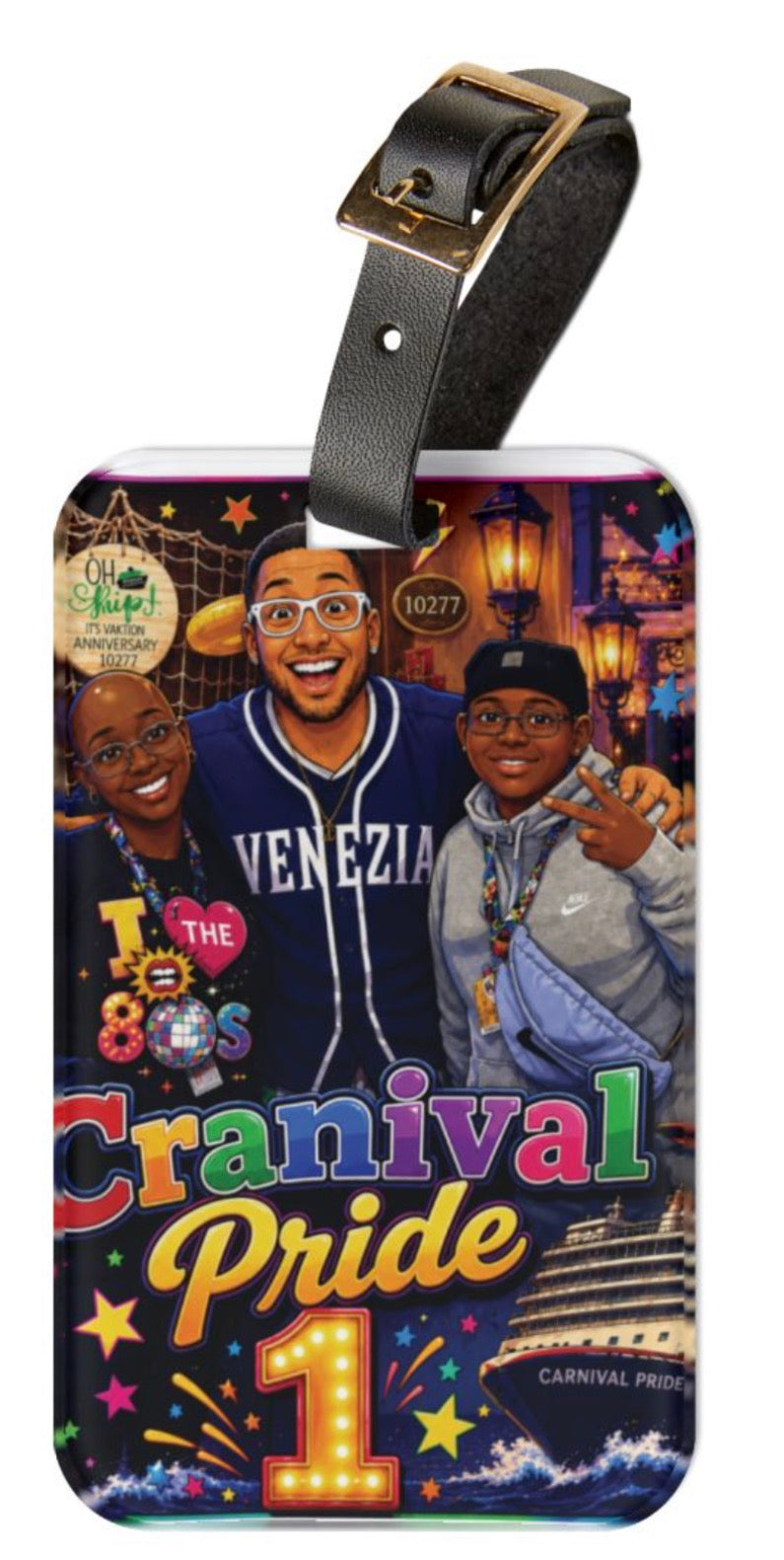 Carnival Pride Luggage Tag — Colorful Family Cruise Travel ID